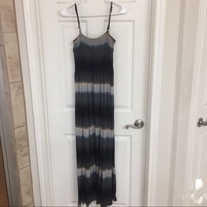 Silky grey ombré striped maxi